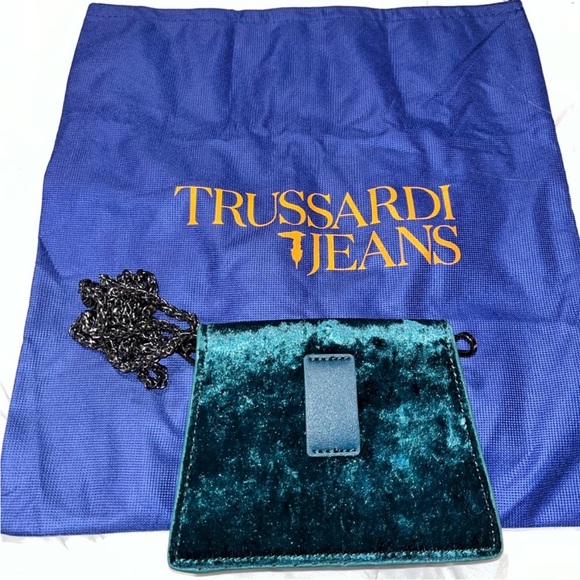 Trussardi Blue & Silver Clutch NWOT - Picture 4 of 4
